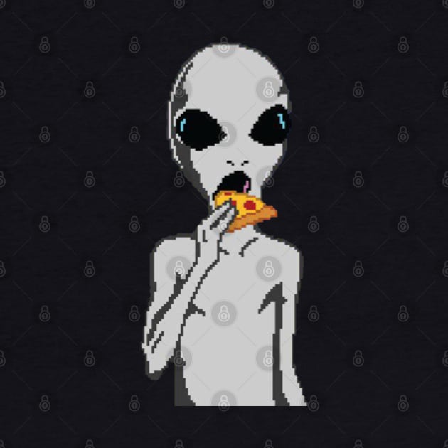 Alien eat pizza by cristianvan